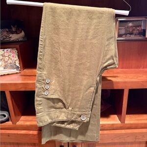 CAbi Green Trousers Relaxed Fit Cotton Blend